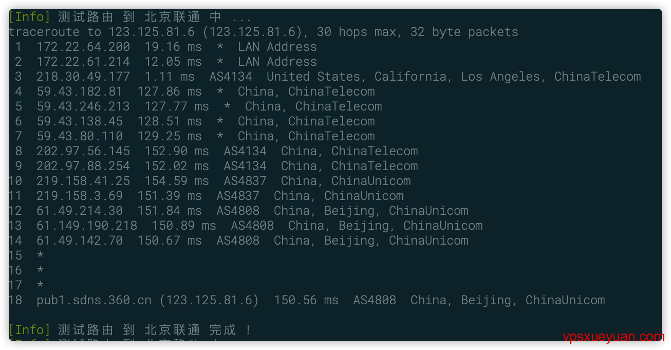 搬瓦工VPS联通回程路由